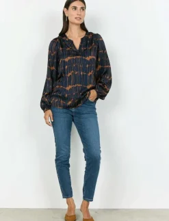 Kvinnor Soyaconcept Plus Size & Curvy|Blusar & Skjortor|SC-ARLETTE - Långärmade toppar