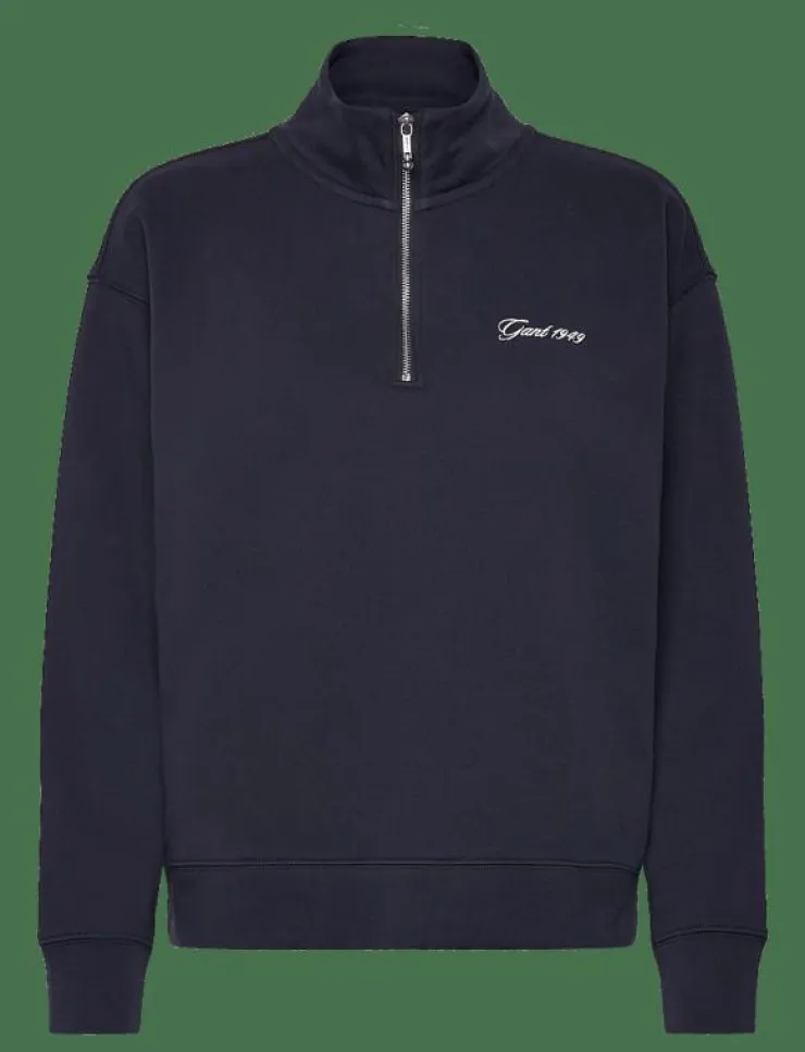 Kvinnor GANT Sweatshirts|SCRIPT HALF ZIP SWEAT - Sweatshirts