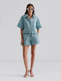 Kvinnor Malina Blusar & Skjortor|Selene Cropped shirt - Kortärmade skjortor