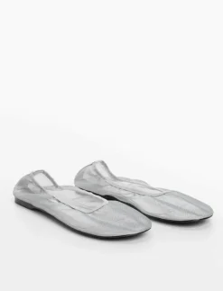 Mango Semi-transparent mesh ballet flats - Ballerinas|Kvinnor Ballerinaskor