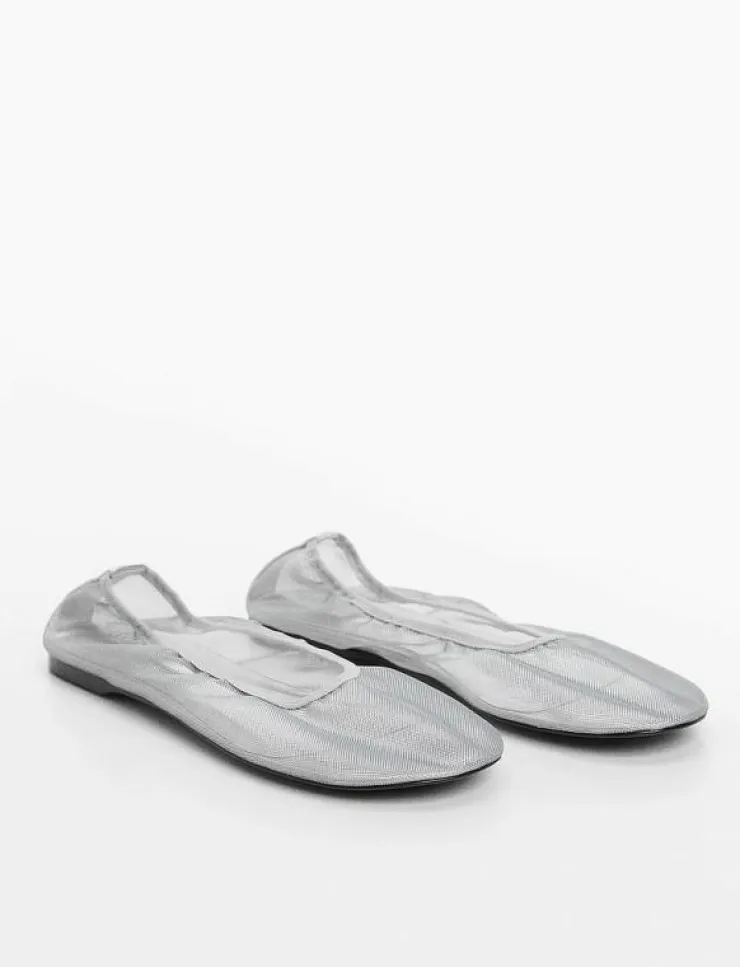 Mango Semi-transparent mesh ballet flats - Ballerinas|Kvinnor Ballerinaskor
