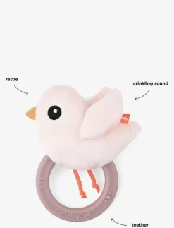 Done by Deer Sensory rattle w/teether Birdee - Bitleksaker|Barn Babyleksaker