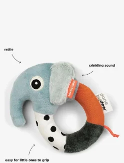 Barn Done by Deer Babyleksaker|Babyleksaker|Sensory ring rattle Elphee - Interaktiva leksaker