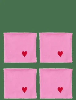Midnatt Kökstextilier|Textilier|Servetter 4-pack Hearts - Tygservetter