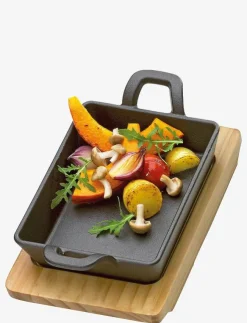 küchenprofi Serving pan angular with wooden board - Grilltillbehör| Grilltillbehör|Ugnsformar