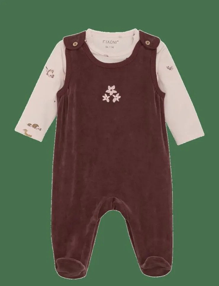 Fixoni Set w. Body and Velour Romper - Set med body|Barn Set