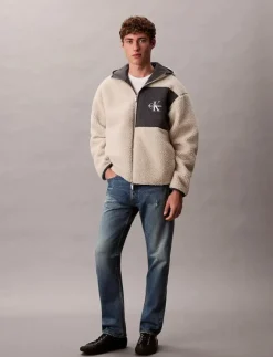 Calvin Klein Jeans Sweatshirts & Huvtröjor|SHERPA FUNNEL NECK FULL ZIP HOOD - Mellanlager