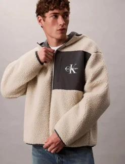 Calvin Klein Jeans Sweatshirts & Huvtröjor|SHERPA FUNNEL NECK FULL ZIP HOOD - Mellanlager