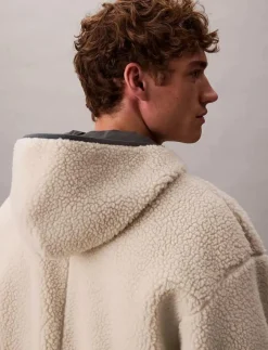 Calvin Klein Jeans Sweatshirts & Huvtröjor|SHERPA FUNNEL NECK FULL ZIP HOOD - Mellanlager