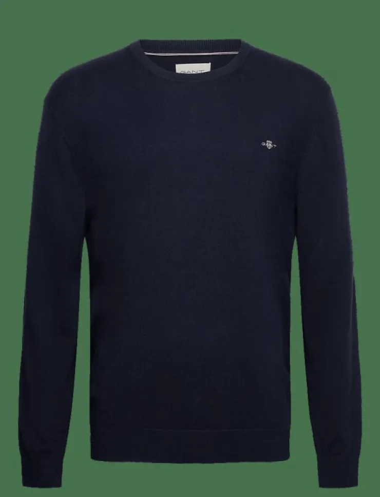 GANT SHIELD COTTON C-NECK - Rundhalsad| Stickat