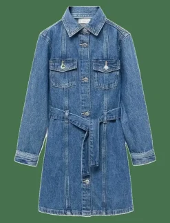 Mango Short denim dress - Långärmade vardagsklänningar|Barn Klänningar & Kjolar