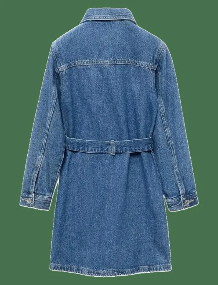 Mango Short denim dress - Långärmade vardagsklänningar|Barn Klänningar & Kjolar