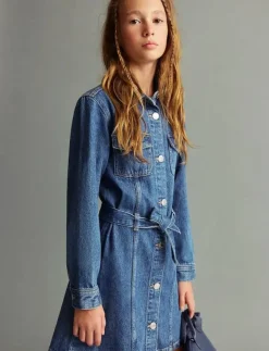 Mango Short denim dress - Långärmade vardagsklänningar|Barn Klänningar & Kjolar