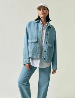 Kvinnor Lexington Clothing Jackor & Kappor|Short Denim Jacket - Jeansjackor