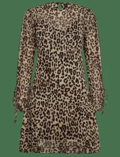 Kvinnor Mango Klänningar|Short leopard-print dress - Korta klänningar