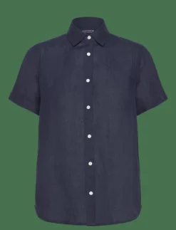 Kvinnor Lexington Clothing Blusar & Skjortor|Short Sleeve Linen Shirt - Linneskjortor