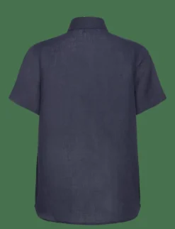Kvinnor Lexington Clothing Blusar & Skjortor|Short Sleeve Linen Shirt - Linneskjortor