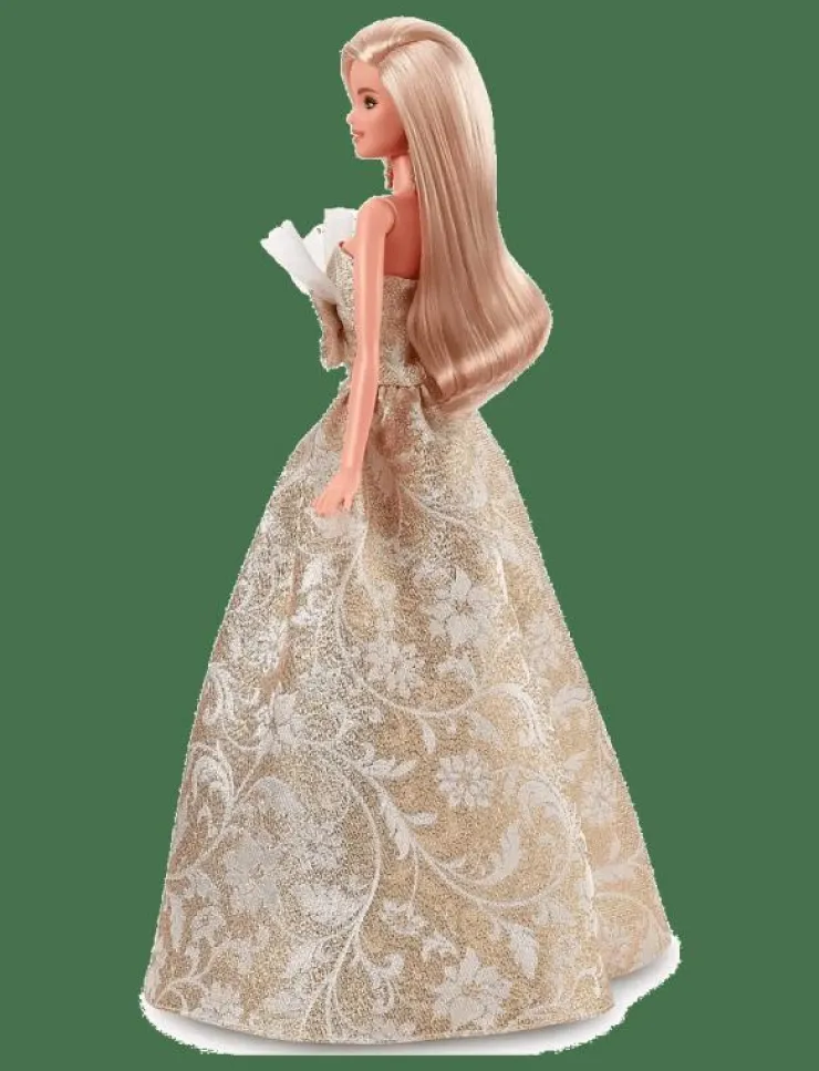 Barn Barbie Dockor & Tillbehör|Signature 2025 Holiday Fashion Doll, Seasonal Collector, Blonde with Silver & Gold Gown - Dockor
