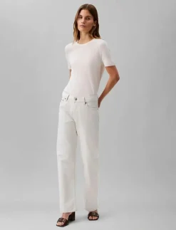 Kvinnor Calvin Klein Jeans Denimkläder|Jeans|SIGNATURE 90s STRAIGHT CHALK - Straight jeans