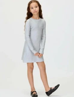 Calvin Klein COATED LS SWEATER DRESS - Långärmade vardagsklänningar|Barn Klänningar & Kjolar