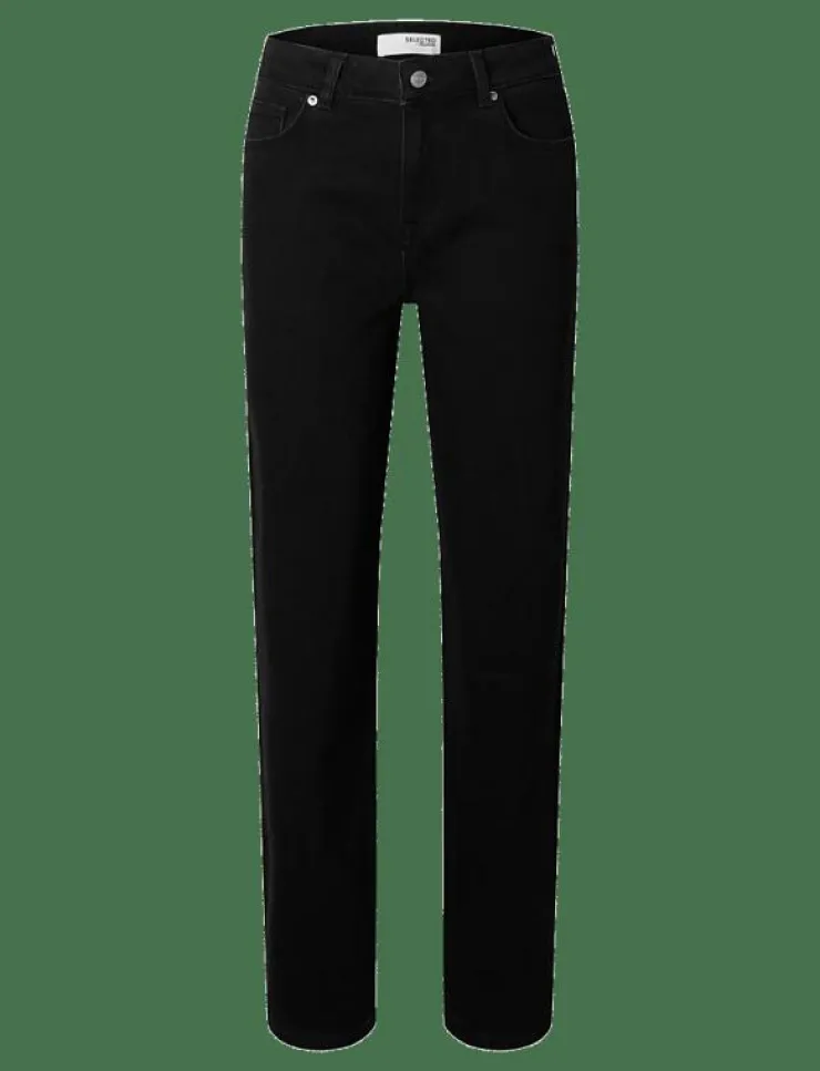 Kvinnor Selected Denimkläder|Jeans|SLFALICE MW STRAIGHT JEANS NOOS - Straight jeans