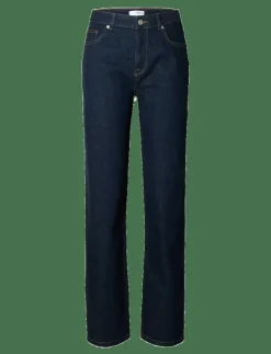 Selected SLFALICE MW STRAIGHT MOON BLUE JEANS - Straight jeans|Kvinnor Denimkläder|Jeans