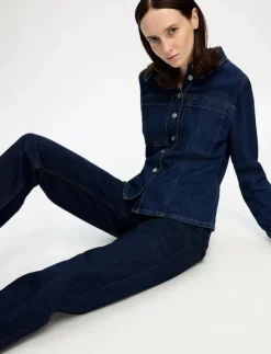 Selected SLFALICE MW STRAIGHT MOON BLUE JEANS - Straight jeans|Kvinnor Denimkläder|Jeans