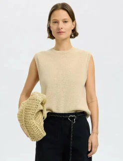 Kvinnor Selected Västar|SLFALMA SL KNIT VEST - Stickade västar