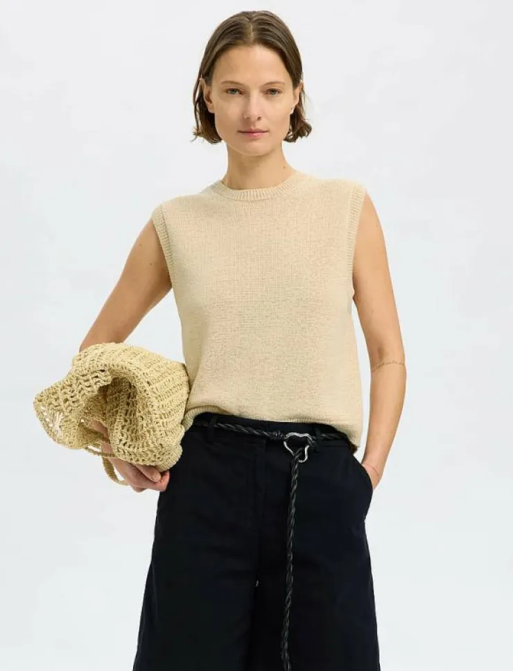 Kvinnor Selected Västar|SLFALMA SL KNIT VEST - Stickade västar