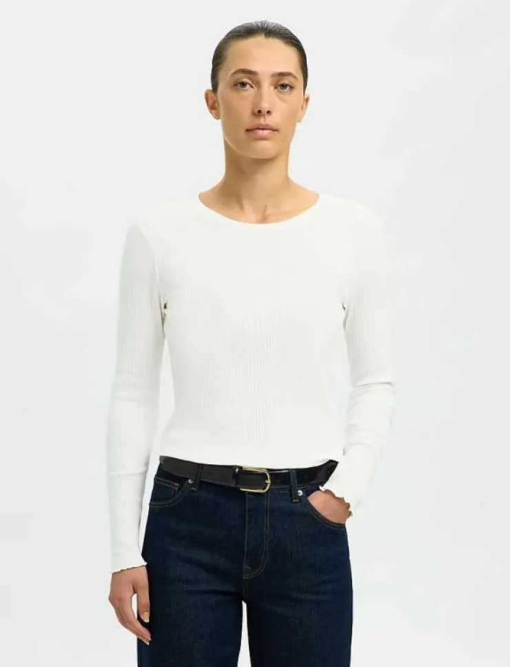 Selected SLFANNA LS CREW NECK TEE S NOOS - Långärmade toppar|Kvinnor Kläder