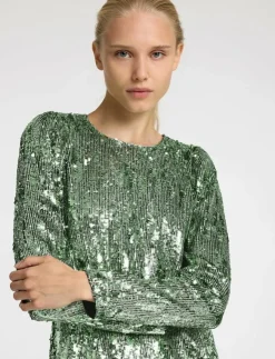 Kvinnor Selected Klänningar|SLFARI-COLYN LS SHORT SEQUINS DRESS B - Korta klänningar