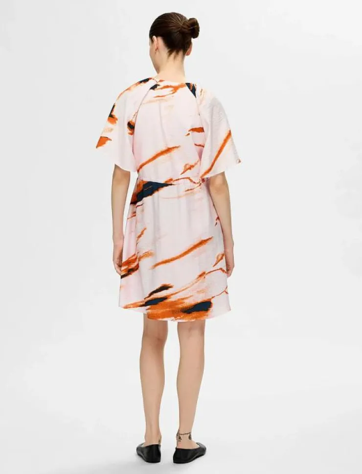 Kvinnor Selected Klänningar|SLFATTIA SS AOP V-NECK SHORT DRESS B - Korta klänningar