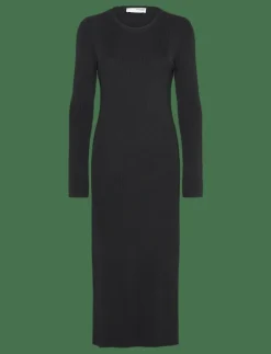 Kvinnor Selected Klänningar|SLFCARO LS RIB KNIT LONG DRESS - Midiklänningar