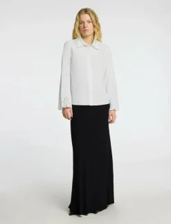 Kvinnor Selected Blusar & Skjortor|SLFDAHLIA LS BRODERI SHIRT NOOS - Långärmade