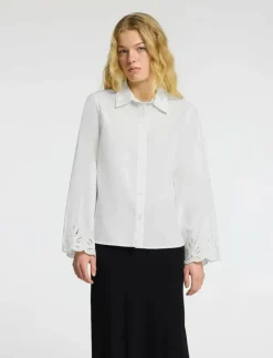 Kvinnor Selected Blusar & Skjortor|SLFDAHLIA LS BRODERI SHIRT NOOS - Långärmade