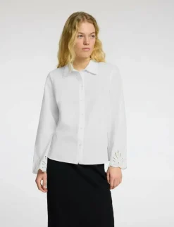 Kvinnor Selected Blusar & Skjortor|SLFDAHLIA LS BRODERI SHIRT NOOS - Långärmade