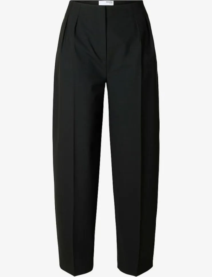 Kvinnor Selected Byxor|SLFELOISE HW BARREL PANT - Byxor