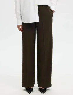 Selected SLFEMMA-TARA MW WIDE PANT NOOS - Kostymbyxor|Kvinnor Byxor