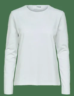 Kvinnor Selected Kläder|Plus Size & Curvy|SLFESSENTIAL LS O-NECK TEE NOOS - Långärmade toppar