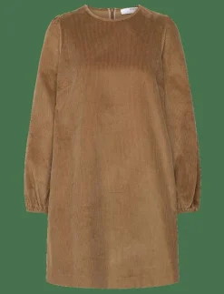 Selected SLFJENNY LS O-NECK CORDUROY DRESS D2 - Korta klänningar|Kvinnor Klänningar