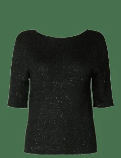 Kvinnor Selected T-Shirts & Toppar|SLFJOSIE 2/4 SEQUIN KNIT O-NECK TOP - T-shirts
