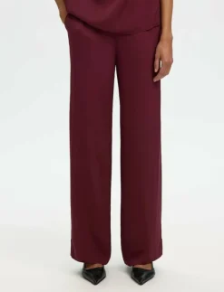 Kvinnor Selected Byxor|SLFLAURINA MW WIDE PANT B - Vida byxor