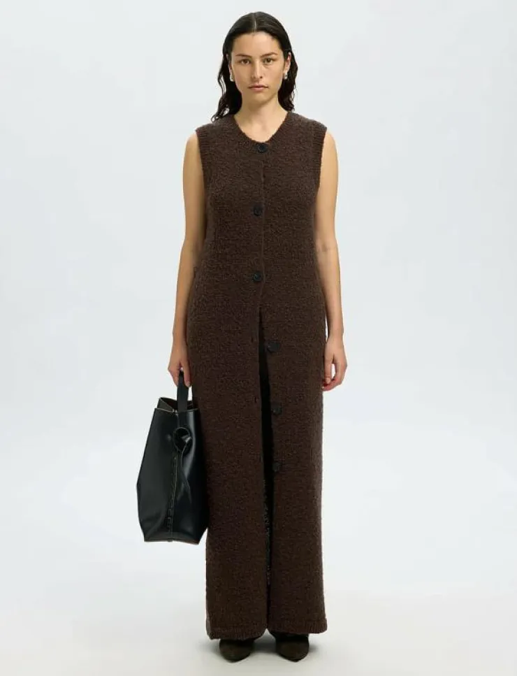 Kvinnor Selected Västar|SLFLELOU SL KNIT CARDIGAN DRESS - Stickade västar