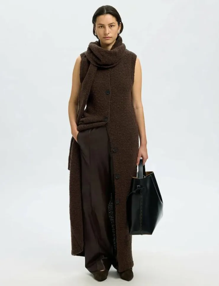 Kvinnor Selected Västar|SLFLELOU SL KNIT CARDIGAN DRESS - Stickade västar