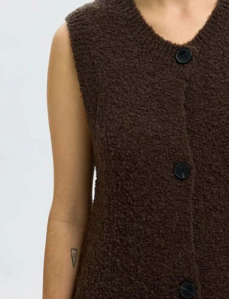 Kvinnor Selected Västar|SLFLELOU SL KNIT CARDIGAN DRESS - Stickade västar