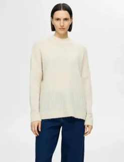 Kvinnor Selected Stickat|SLFMALINE LS KNIT HIGH NECK NOOS - Stickat