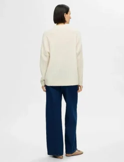 Kvinnor Selected Stickat|SLFMALINE LS KNIT HIGH NECK NOOS - Stickat