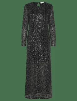 Kvinnor Selected Klänningar|SLFNOEL LS ANKLE SEQUINS DRESS B - Maxiklänningar