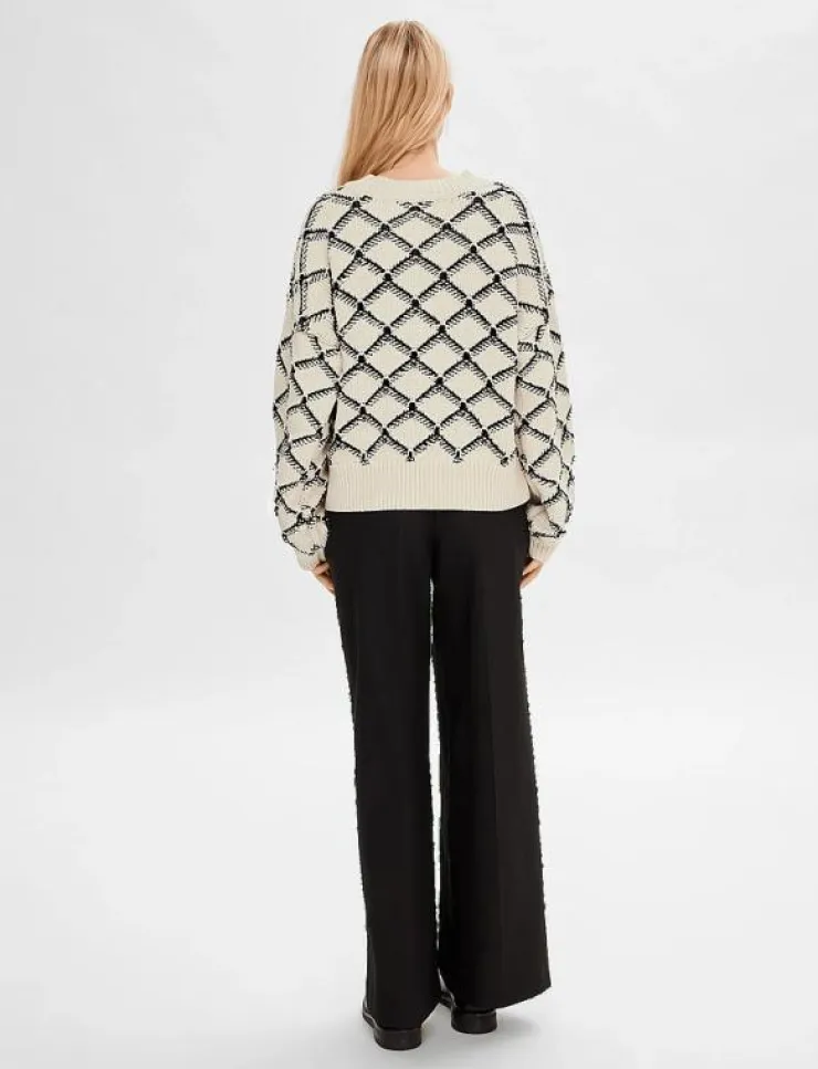 Selected SLFOLIVIA LS CROPPED KNIT O-NECK - Stickat|Kvinnor Stickat