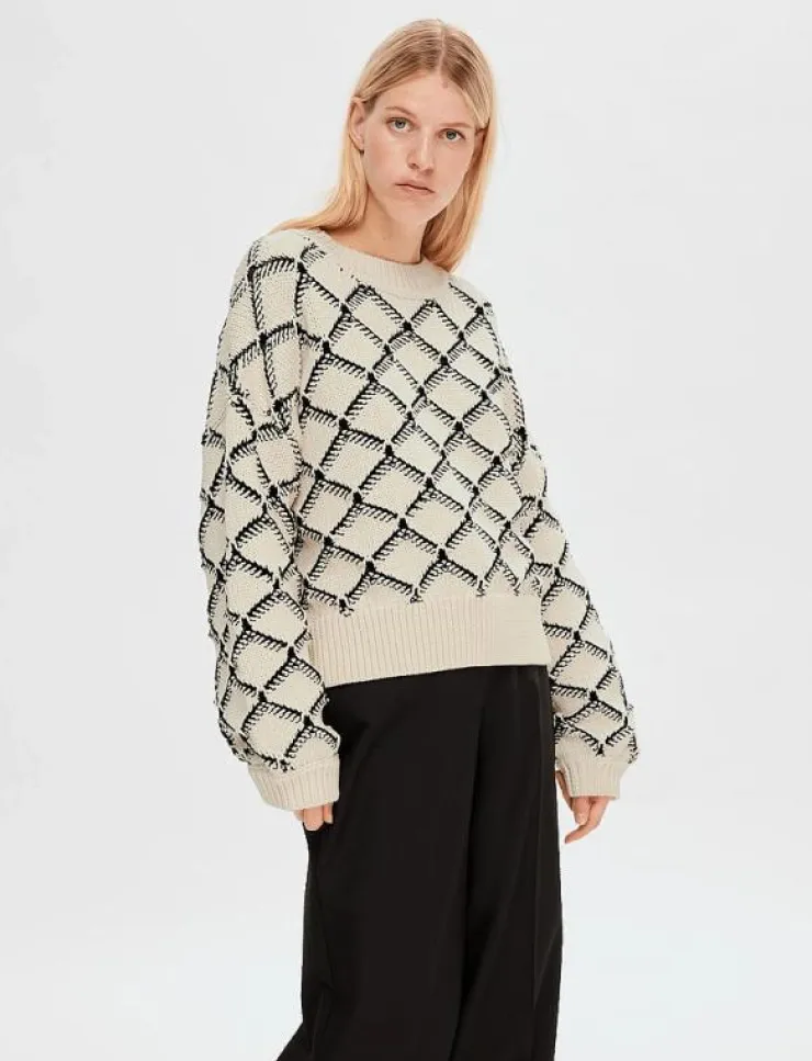 Selected SLFOLIVIA LS CROPPED KNIT O-NECK - Stickat|Kvinnor Stickat